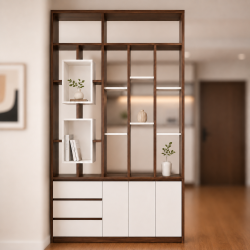 Tủ gỗ vách ngăn trang trí phòng khách hiện đại KSG102