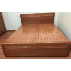 Giường ngủ đôi gia đình 1m8 gỗ xoan dát phản GGN09