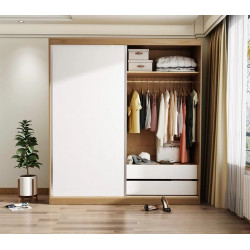 Tủ quần áo gỗ công nghiệp 2 cánh lùa đẹp hiện đại TQA54