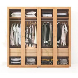 Tủ quần áo khung gỗ cánh kính mở đẹp giá tốt TQA74