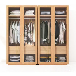 Tủ quần áo khung gỗ cánh kính mở đẹp giá tốt TQA74