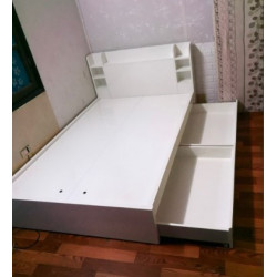 Giường ngủ gia đình gỗ MDF rộng 1m6 có ngăn kéo GCN43