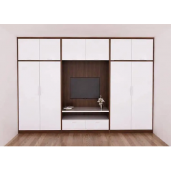 Tủ quần áo gỗ công nghiệp kết hợp kệ để tivi hiện đại TQA79