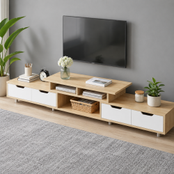 Kệ tivi gỗ công nghiệp rút gọn 2 đầu hiện đại KST19