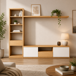 Kệ tivi gỗ công nghiệp 2m có ngăn để đồ trang trí phòng khách KST20