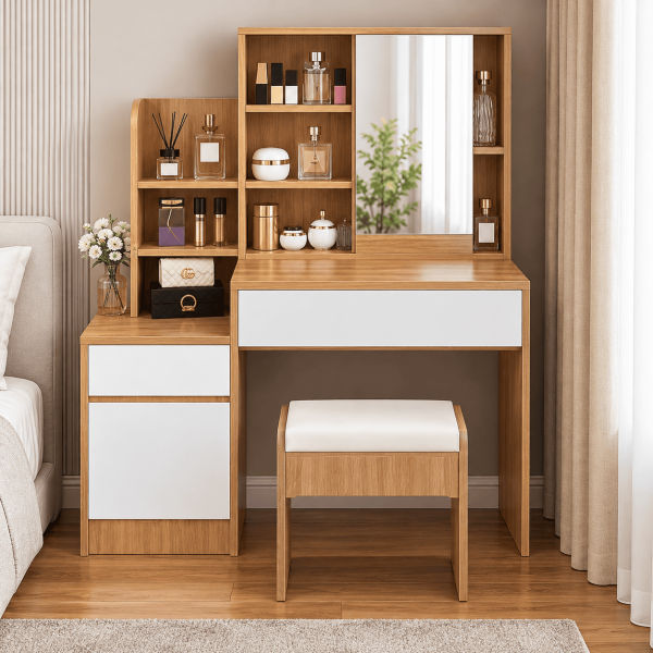 Bàn trang điểm gỗ công nghiệp đẹp hiện đại BTĐ14