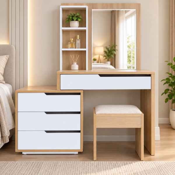 Bàn phấn gỗ trang điểm rút gọn thông minh BTĐ17