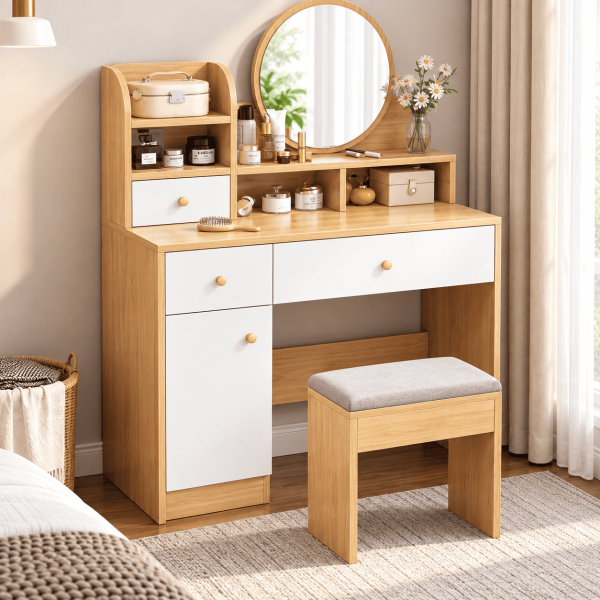 Bàn phấn trang điểm gỗ đẹp hiện đại BTĐ18