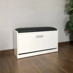 Tủ gỗ thấp cánh lật có đệm ghế ngồi để giày thông minh KĐG31