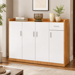 Tủ gỗ để giày dép có 3 khoang 4 cánh mở KĐG34