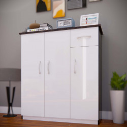 Tủ gỗ để giày dép 2 khoang 3 cánh mở hiện đại KĐG49