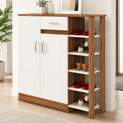 Tủ giày dép gỗ 2 cánh mở kèm kệ 5 tầng KĐG55