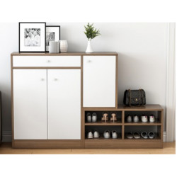 Tủ kệ gỗ để giày dép 2 khoang cánh mở KĐG67