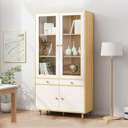 Tủ sách cánh kính chân gỗ để tài liệu hiện đại TKG58