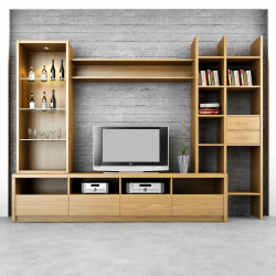 Kệ tivi gỗ kết hợp kệ để đồ trang trí phòng khách 2m2 KST43