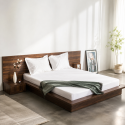 Giường ngủ bệt kiểu nhật gỗ công nghiệp kèm táp đầu giường GCN44