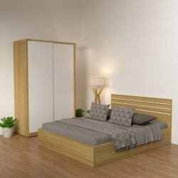 Giường ngủ gỗ công nghiệp đầu kẻ chỉ bạc đẹp giá rẻ GCN57