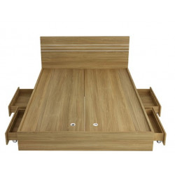 Giường ngủ gỗ 1m6 có 2 ngăn kéo 2 bên GCN57