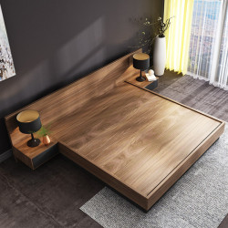 Giường ngủ gỗ công nghiệp kèm tủ táp đầu giường sang trọng hiện đại GCN58