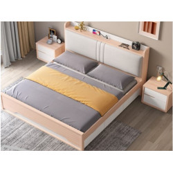 Giường ngủ gỗ thông minh 1m6 có 3 ngăn kéo bọc đệm GCN60