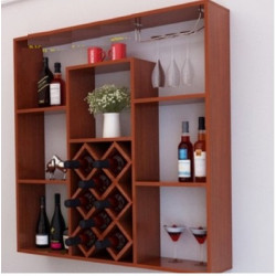 Kệ rượu gỗ treo tường trang trí phòng ăn TR37