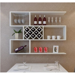 Kệ gỗ trang trí 3 tầng để rượu treo tường TR45