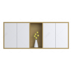 Tủ kệ sách trang trí treo tường có cánh mở đẹp KTT18