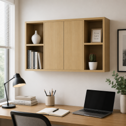 Tủ kệ sách gỗ treo tường 120x60cm trang trí hiện đại KTT21