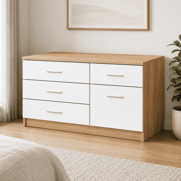 Tủ ngăn kéo thấp để đồ gỗ công nghiệp TNK04