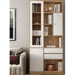 Tủ kệ giá sách gỗ cánh kính để đồ trang trí  KSG114