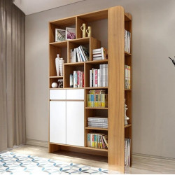 Tủ sách gỗ đẹp nhiều ngăn kiêm kệ vách ngăn trang trí KSG116