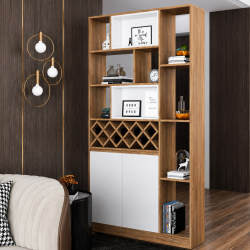Tủ kệ gỗ vách ngăn đựng rượu trang trí phòng khách TR46