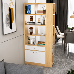 Tủ vách ngăn gỗ để sách và đồ trang trí phòng khách KSG124