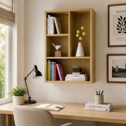 Giá kệ sách gỗ trang trí 60x90cm treo tường KTT45