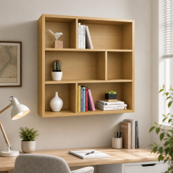 Giá để sách và đồ trang trí treo tường 90x90cm KTT53
