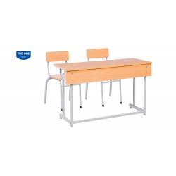 Bàn ghế học sinh cấp 1-2 chân sắt mặt gỗ The One BHS109-GHS109