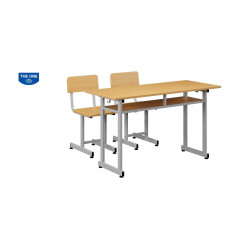 Bàn ghế học sinh cấp 1-2 chân sắt mặt gỗ The One BHS110-GHS110