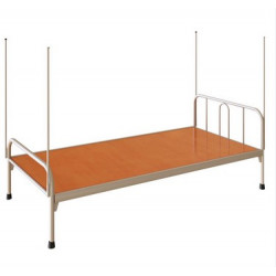 Mẫu giường ngủ đẹp khung sắt, inox dát gỗ GC7