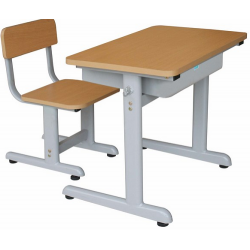 Bộ bàn ghế học sinh giá rẻ khung sắt mặt gỗ BHS106-7