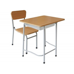 Bàn ghế học sinh cấp 1-2 chân sắt mặt gỗ The One BHS107HP/GHS107