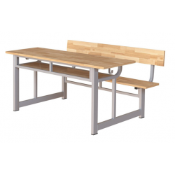 Bộ bàn ghế ngồi học sinh viên khung sắt mặt gỗ tự nhiên BHS111-4G
