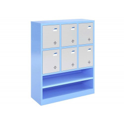 Tủ sắt để đồ mẫu giáo 6 cánh có ngăn trống để giày dép The One TMG984-3K