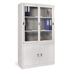 Tủ tài liệu văn phòng cánh kính lùa, cánh sắt mở NT190 TL03B 