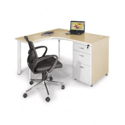 Bàn lượn trái phải chân sắt mặt gỗ liền hộc NT190 BLT(P)14H5-CO/BLT(P)16H5-CO