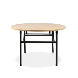 Bàn gấp chân sắt mặt gỗ tròn đường kính 1m2 NT190 BGT12