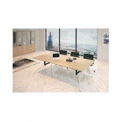 Bàn họp văn phòng chân sắt mặt gỗ 2m4 NT190 1901BH24