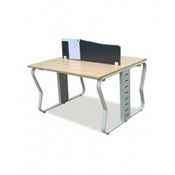 Cụm bàn làm việc đôi chân sắt mặt gỗ NT190 1903B12-2/1903B14-2