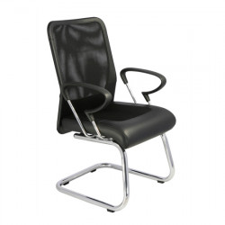 Ghế họp chân quỳ khung sắt mạ, đệm bọc vải lưới GQ06-M