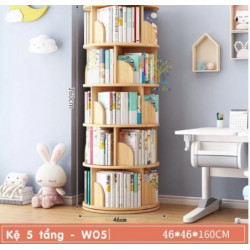 Kệ sách xoay 360 độ bằng gỗ KSG171