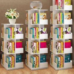 Giá kệ sách gỗ vuông xoay tròn 360 độ thông minh 2,3,4,5 tầng KSG175